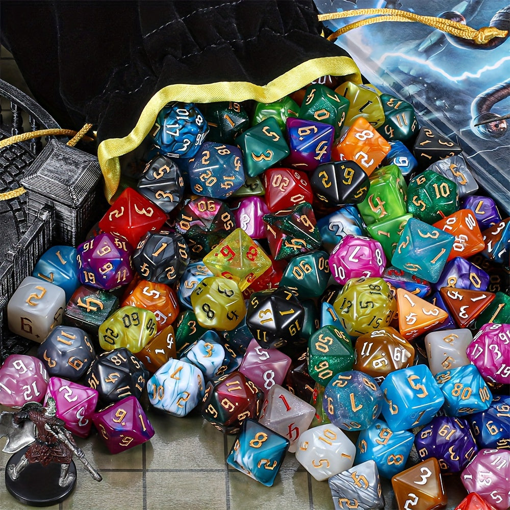 182pcs DND Dice Set Polyhedral 26 Complete Sets D20 D12 D10 D8 D6 D4 for D&D RPG MTG Tabletop Games with Flannel Bag Gamemaster Gift