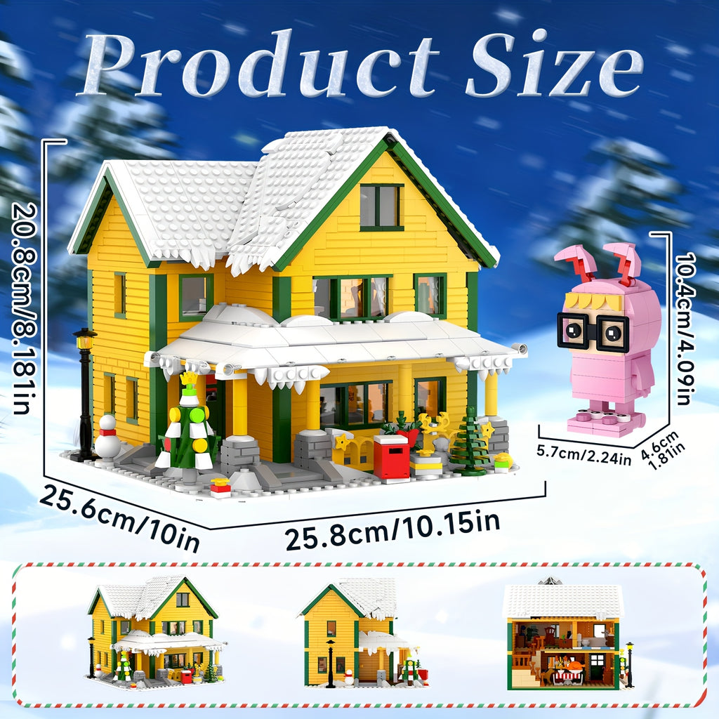 1146-Piece Christmas House Building Block Set with LED Lighting - Classic Christmas Story Model Kit, Character Figures & Detailed Interior, Holiday Display Decoration, Christmas Gift for Adults Families