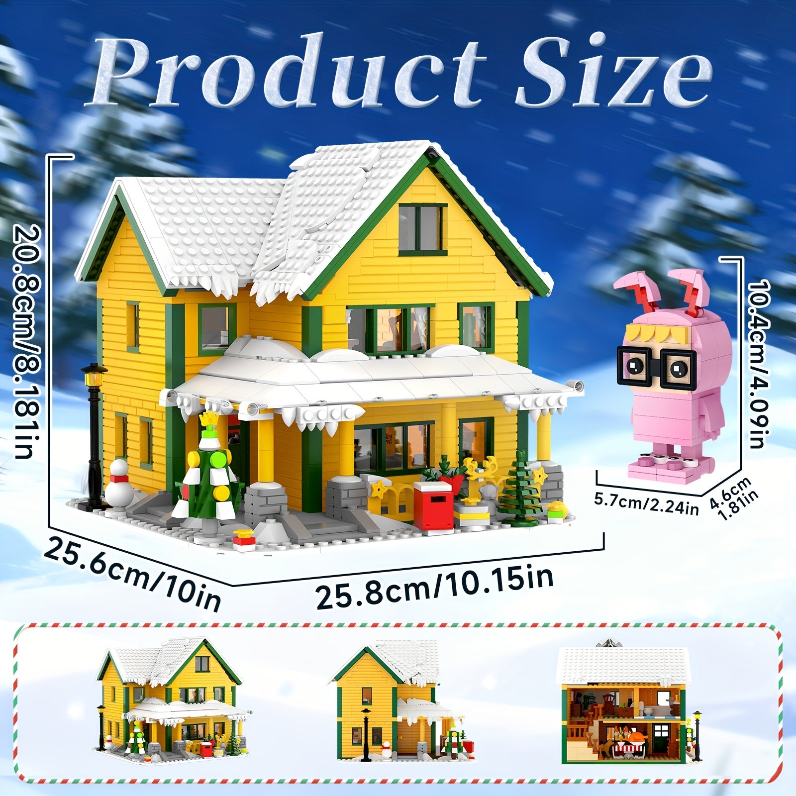 1146-Piece Christmas House Building Block Set with LED Lighting - Classic Christmas Story Model Kit, Character Figures & Detailed Interior, Holiday Display Decoration, Christmas Gift for Adults Families