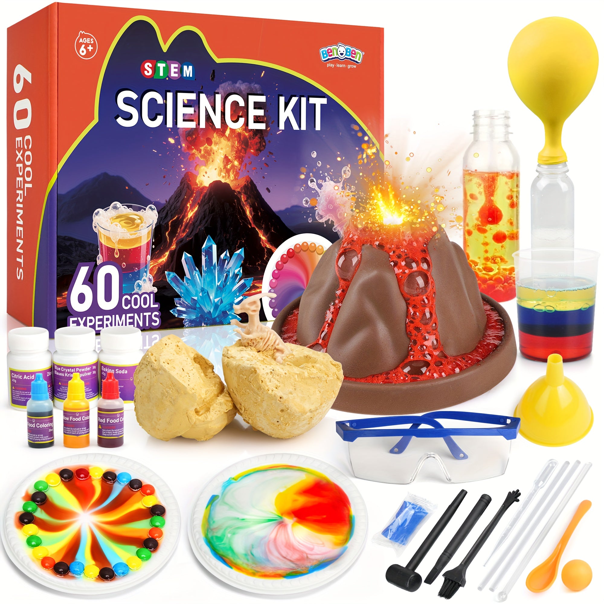 Science Kit for Kids 60/80/105 Lab Experiments – STEM Chemistry Set Growing Crystals & Reactions Educational Toy Gift for Boys & Girls Ages 6-12