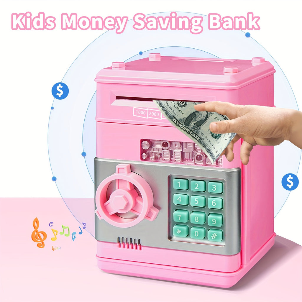 Password Piggy Bank with Combination Lock for Kids – Locking Money Bank for Boys & Girls – Cute Savings Box for Room Decor Wall or Tabletop – Birthday & Holiday Gift Ages 5+
