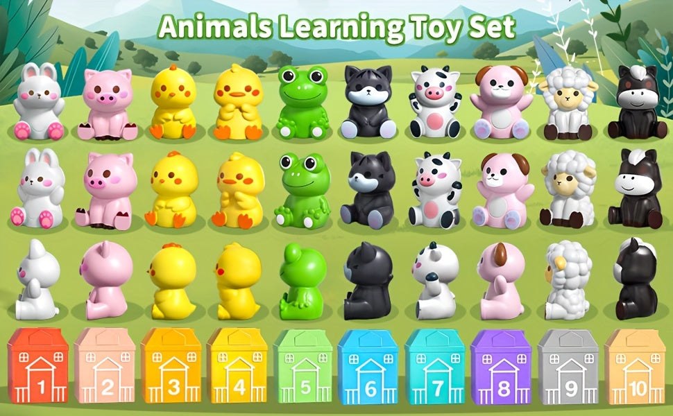Farm Animal Toys Set of 20 Figures – Educational Playset for Toddlers Boys & Girls Colorful Animal Figurines Birthday Christmas Gift