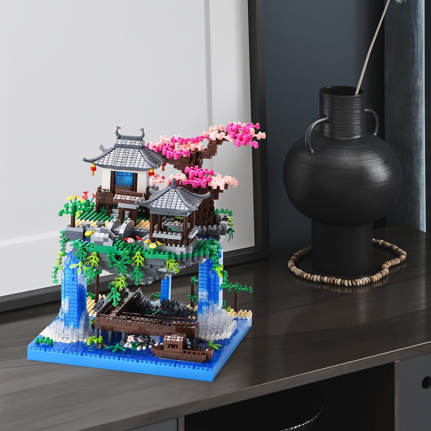 Micro Building Blocks Bonsai Tree Set 3320pcs – Cherry Blossom Peach Blossom Chinese Architecture Collectible Model Kit for Adults Teens