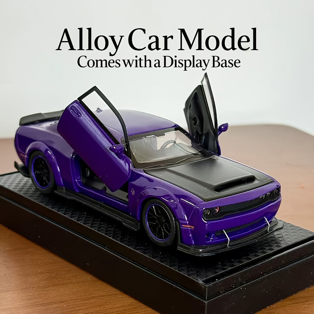 1:32 Scale Dodge Hellcat Alloy Die-Cast Car Model – Openable Doors, Display Base, Collectible Ornament Gift for Birthday, Christmas & New Year
