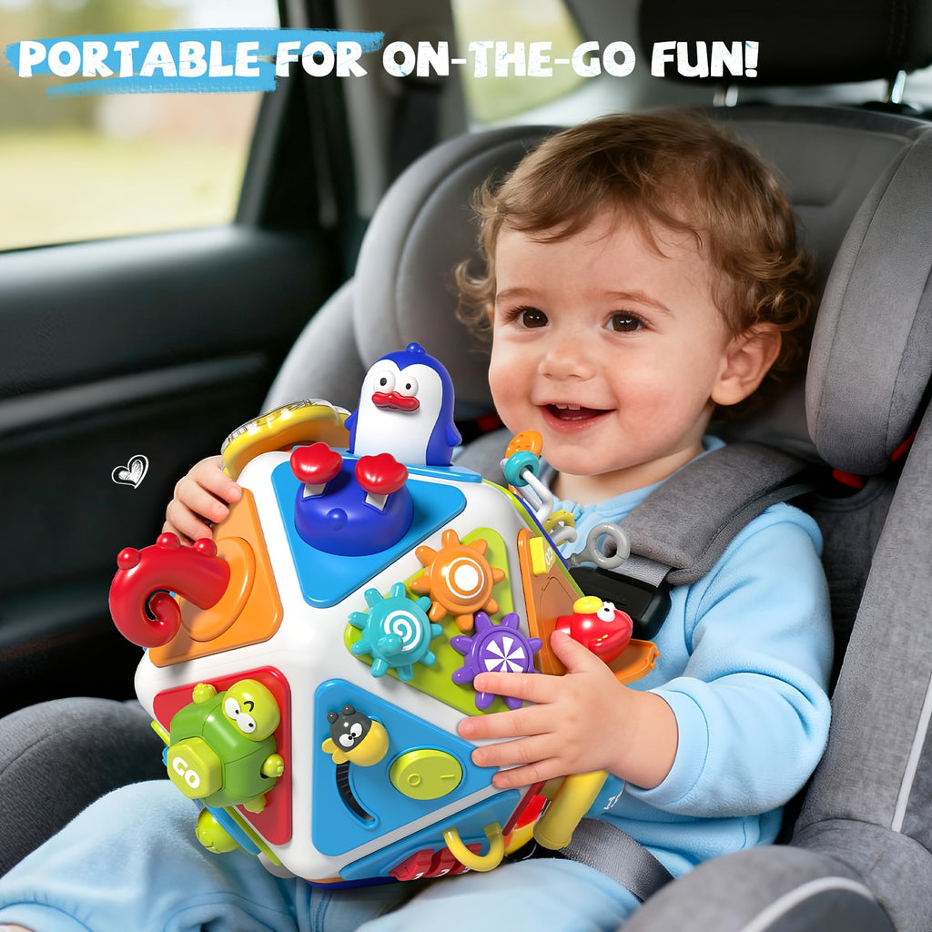 21-in-1 Busy Board Activity Cube for Toddlers & Baby - Montessori Sensory Learning Toy for Boys Girls Ages 1-3, Early Educational Development Travel Toy, Best First Birthday Gift