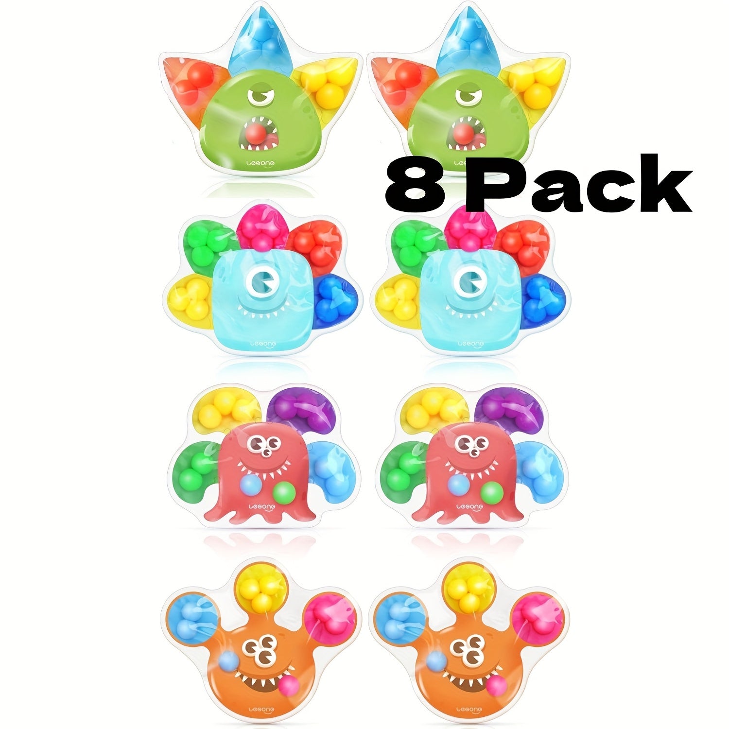 Weird Squeeze Sensory Toys Set - Kids Color Sorting & Fine Motor Skills Toy, Preschool Sensory Activity Set, Portable Stress Relief Squeeze Toy for Classroom Travel Party Gift, 4/8/12/16pcs