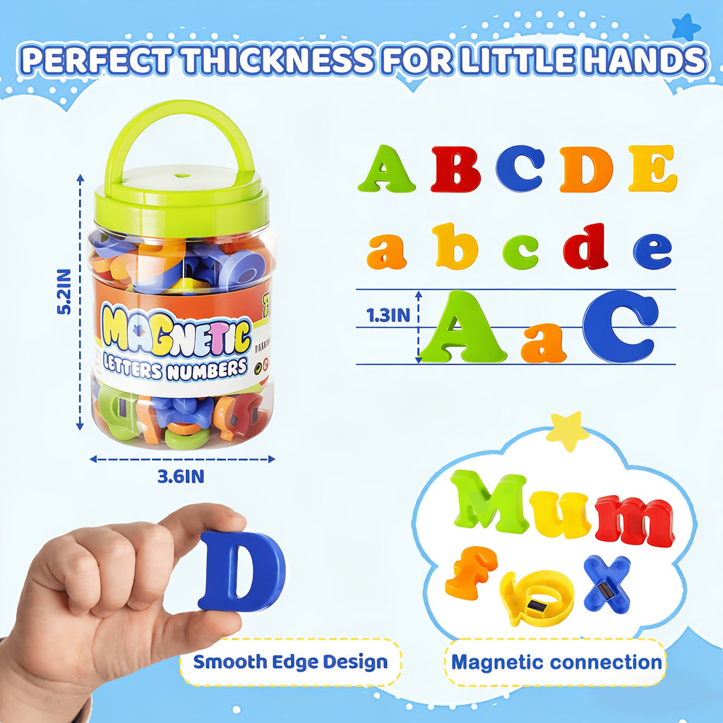 Magnetic Letters and Numbers for Fridge – 103pcs ABC 123 Educational Toy with Uppercase & Lowercase Letters and Numbers 0-9 for Spelling, Counting & Preschool Learning
