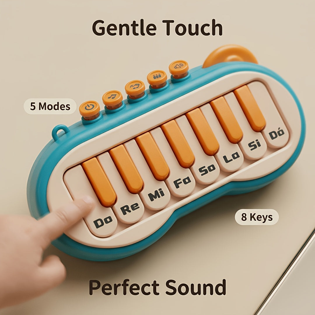Mini Piano Toy for Kids 8-Key Musical Keyboard - Do Re Mi Scale, Portable Electronic Piano with Lanyard, Educational Music Toy, Non-Toxic ABS, Gift for Boys & Girls