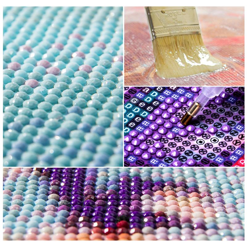 Diamond Art Kit for Adults, 5D Full Round Diamond Painting with Animal, Scenery and Flower Designs, 30 x 40 cm DIY Mosaic Wall Decor