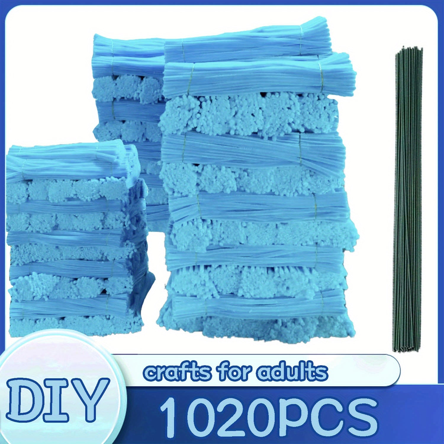 1020pcs Pipe Cleaners Craft Kit in 20 Colors – Upgraded Thick Fuzzy Chenille Stems with Flower Rods for DIY Arts & Crafts, Kids Projects, School Supplies & Creative Activities