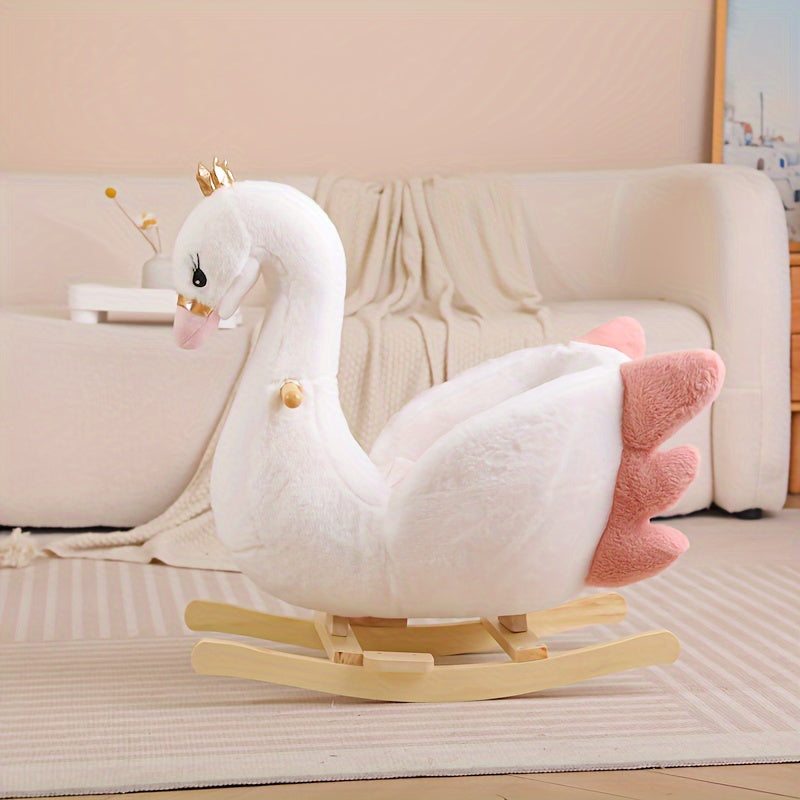 Baby Rocking Horse Toy for Ages 6 Months and Up - Classic White Ride-On Rocker for Indoor Outdoor Use, Early Development Toy, Perfect Birthday Christmas Gift for Babies Toddlers Boys Girls