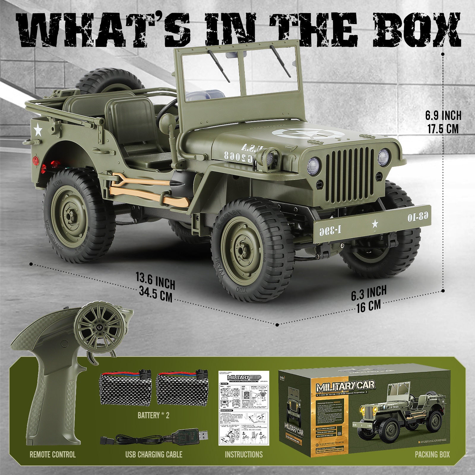 4WD RC Off Road Truck 4x4 Remote Control Car with 2 Rechargeable Batteries All Terrain Proportional Steering Gift for Boys Teens Ages 8 10 12 Christmas
