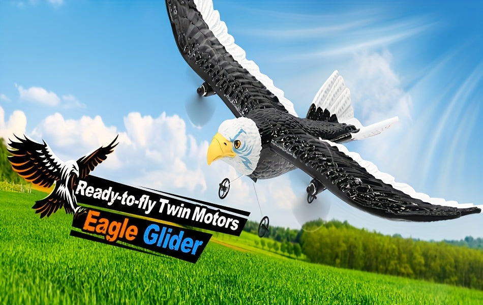 RC Eagle Plane RTF Remote Control Flying Bird 2.4GHz 2CH 6-Axis Gyro Stabilizer 2 Batteries 22 Min Flight Time Easy to Fly for Beginners Kids Adults Gift