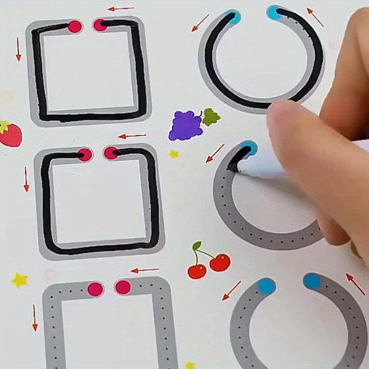 64-Page Reusable Magic Wipe Clean Exercise Book for Kids - Pen Control & Tracing Practice Book, Educational Writing Activity Book, Back to School Gift for Toddlers Preschoolers