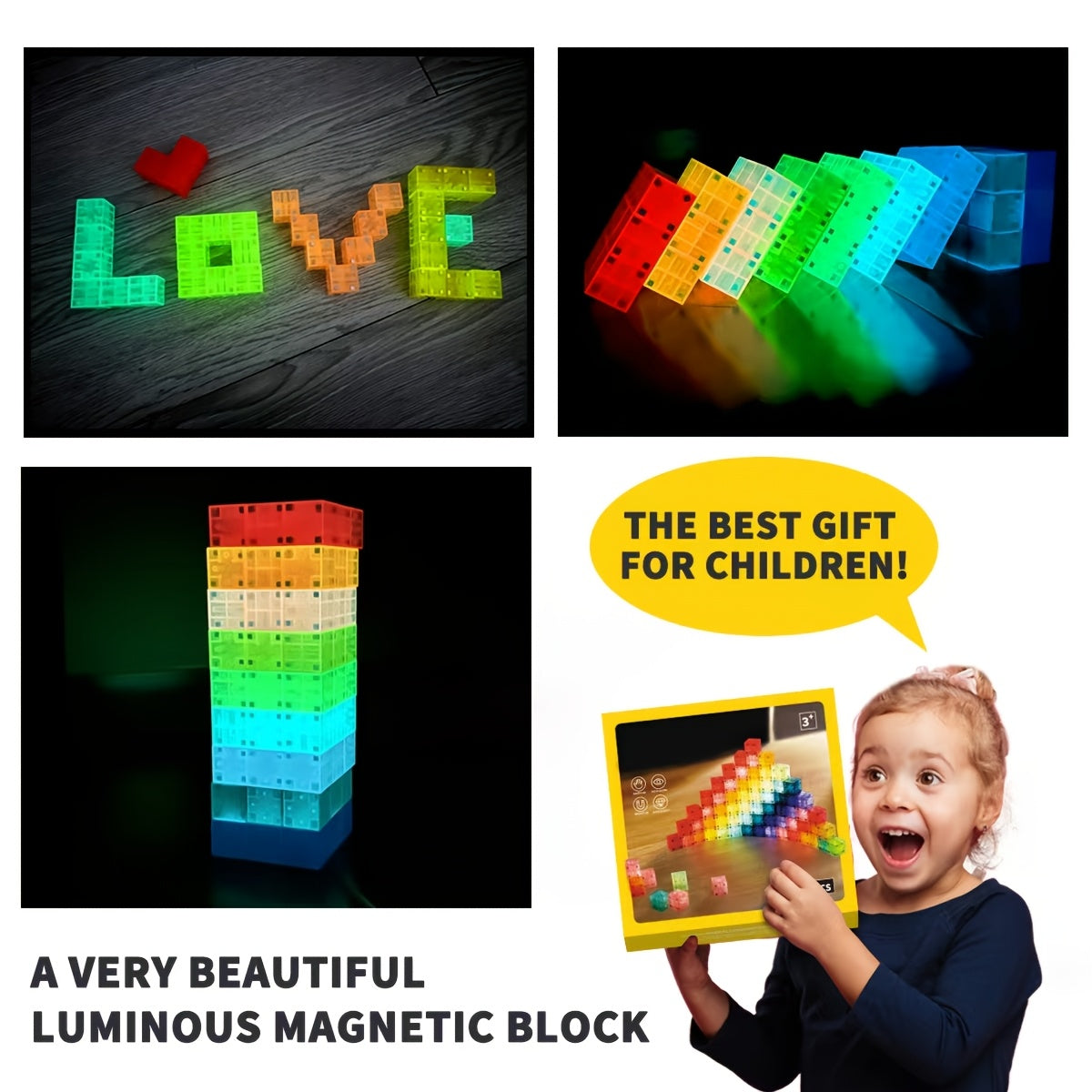 Magnetic Cube Building Blocks 54pcs 3D STEM Construction Set - Educational Toy for Kids Ages 3+, Creative Birthday Christmas Gift for Boys & Girls