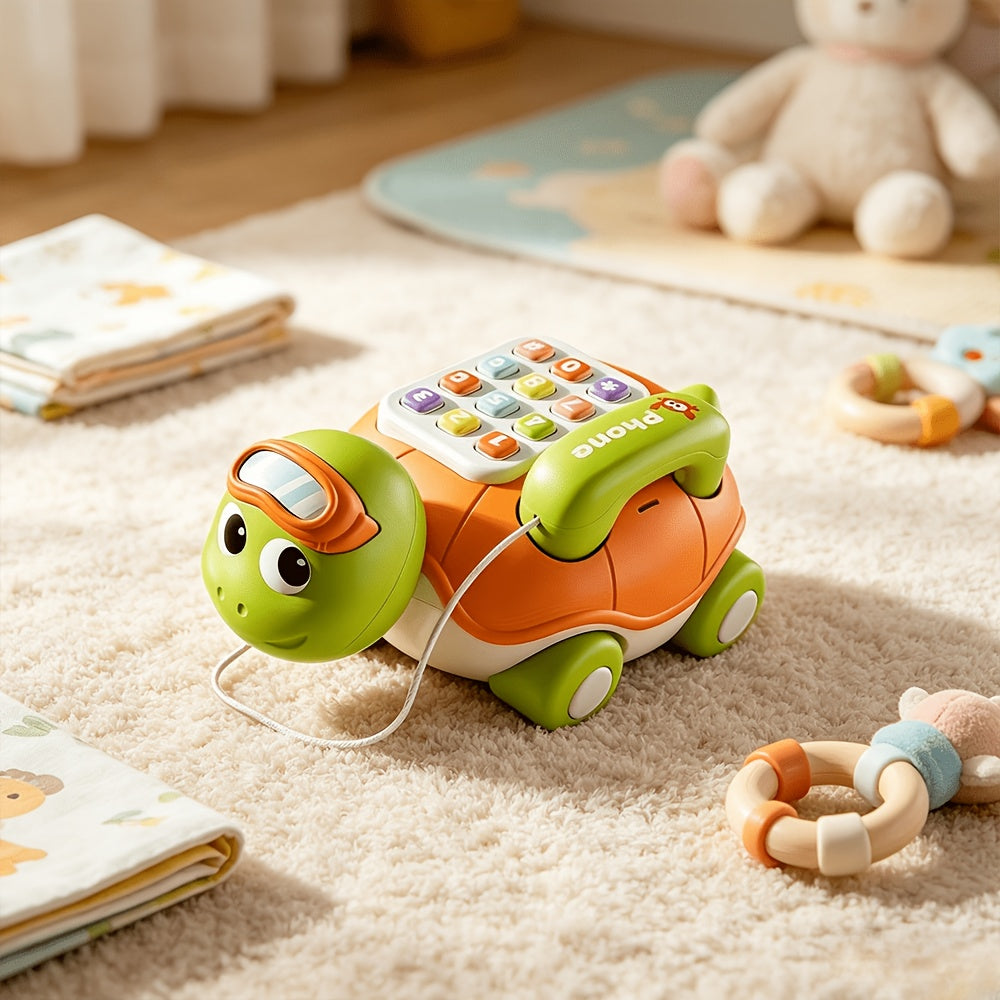 Baby Learning Tortoise Phone Toy – Interactive Musical Turtle Toy with Buttons & Sound Effects, Educational Infant Toy for Fine Motor Skills Boys Girls 6-18 Months
