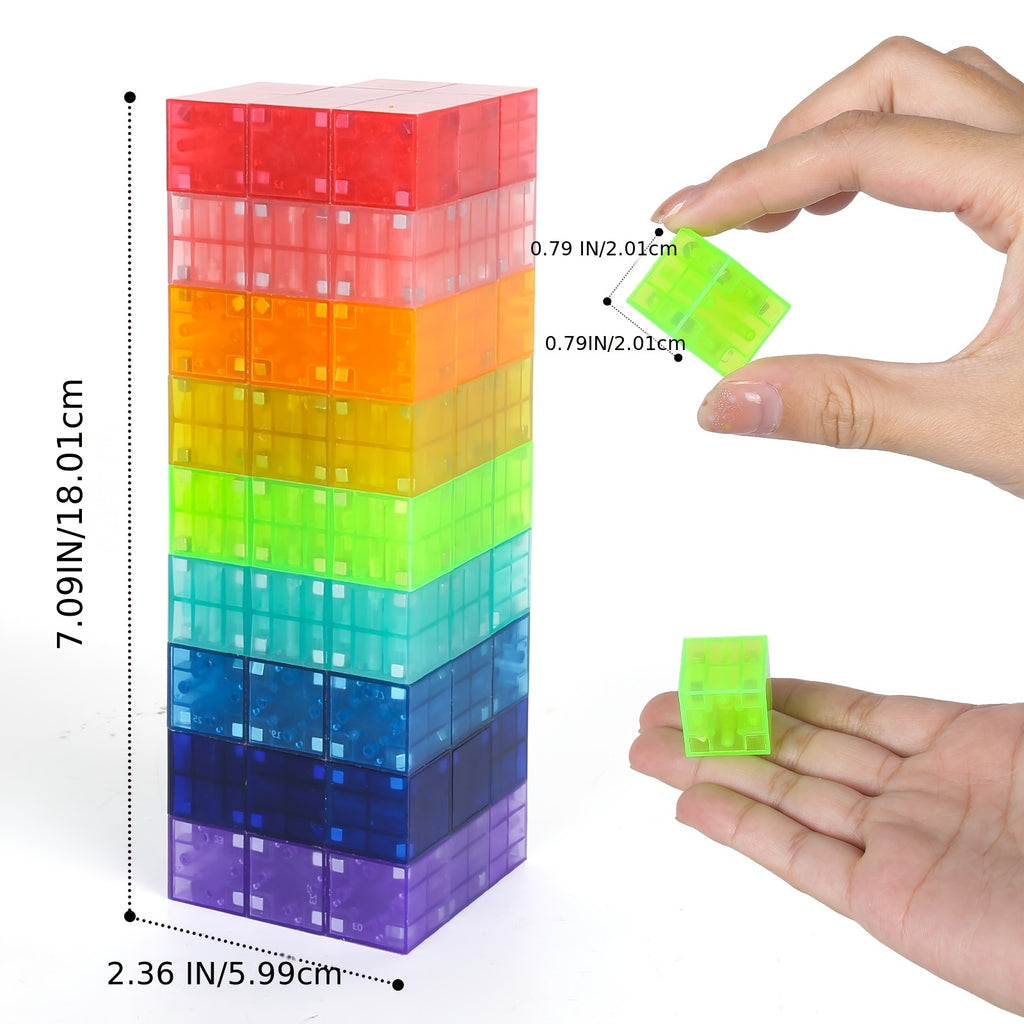 Magnetic Cube Building Blocks 54pcs 3D STEM Construction Set - Educational Toy for Kids Ages 3+, Creative Birthday Christmas Gift for Boys & Girls