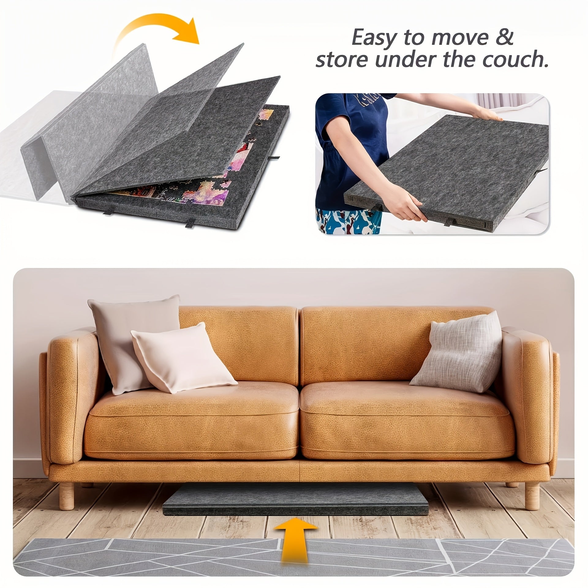 Portable Jigsaw Puzzle Table with 6 Storage Drawers, Adjustable Tilt, Felt Board, Non-Slip Surface, Protective Cover & Carry Handle – Perfect Gift for Puzzle Lovers