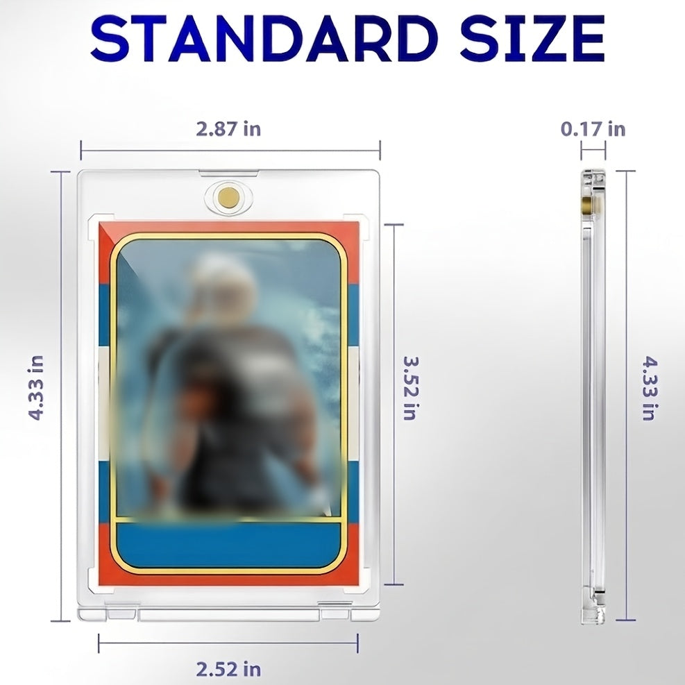 Magnetic One-Touch Card Holder 35pt 90% UV Protection - Hard Plastic Trading Card Case for Baseball Football Pokemon Sports MTG Cards