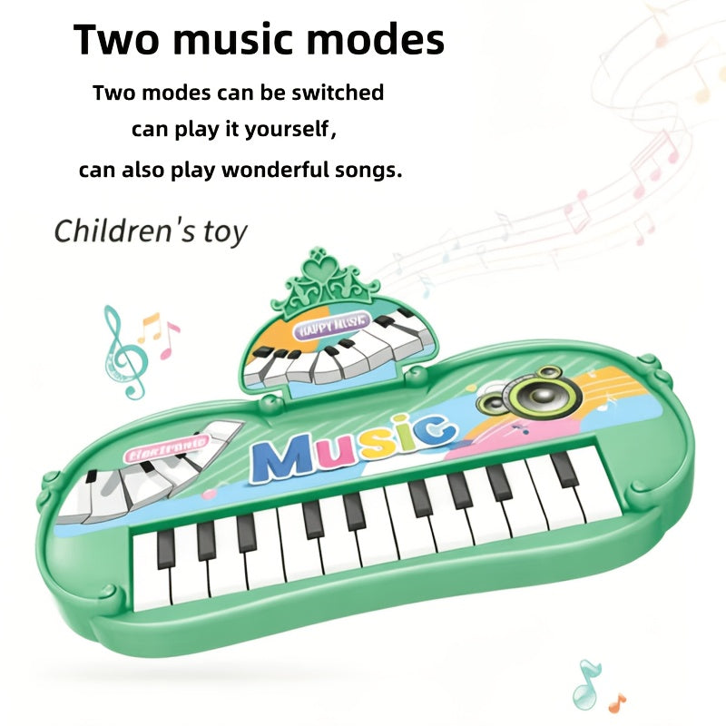 Kids Electronic Piano Toy 13 Keys – Musical Instrument for Toddlers Ages 2-6, STEM Brain Development Auditory Learning Toy, Birthday Gift for Boys Girls, Green