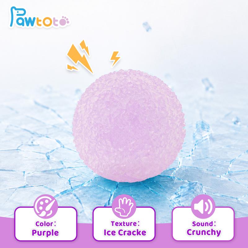 Mochi Squishy Ball by Pawtoto, Handmade Crystal Dumpling Sensory Fidget with Ice Crack, Slush or Fluffy Textures for Teen and Adult Gifts