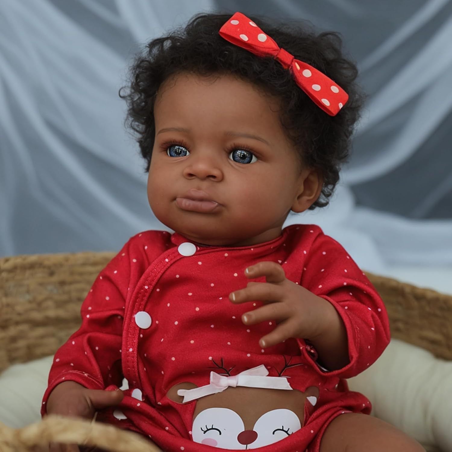 Black Girl Reborn Baby Doll 20 Inch Soft Fabric Body Hair Implant – Realistic African American Newborn Girl Doll by VIVIDOLL Ages 3+ Birthday Christmas Gift Doll Only