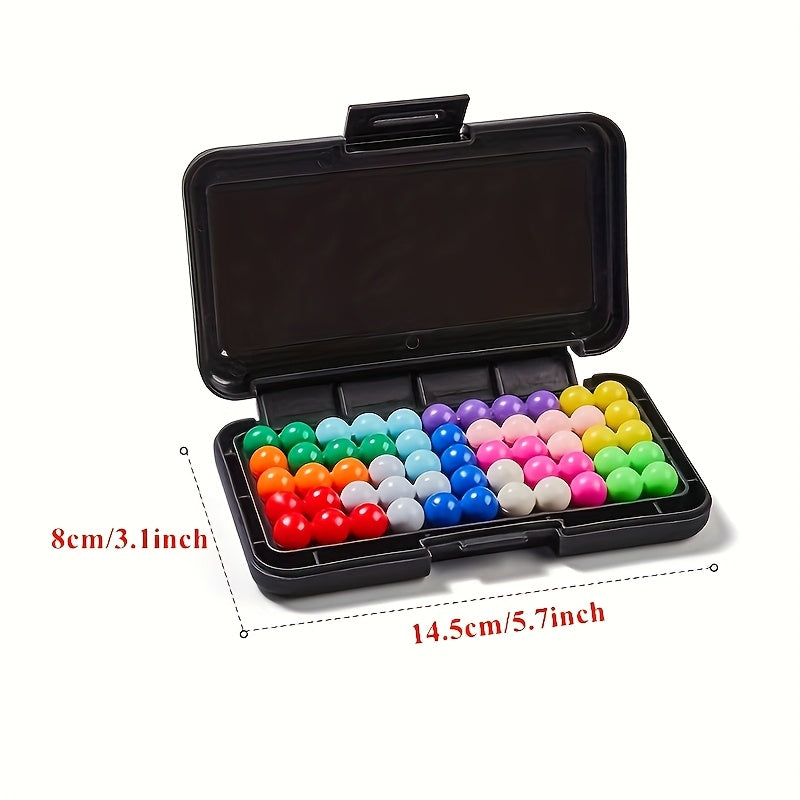 Brain Puzzle Ball Matrix Game – Colorful IQ Logic Puzzle in Compact Travel Case, Mind Challenge Toy for Kids & Adults, Stress Relief & Brain Training Gift