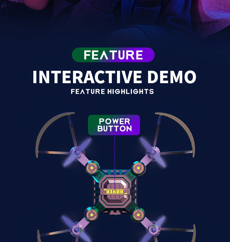Mini Quadcopter Drone for Kids Beginners 2 Rechargeable Batteries Hovering Watch Storage Remote Control Indoor Outdoor Aircraft Christmas Halloween Gift Boys Girls