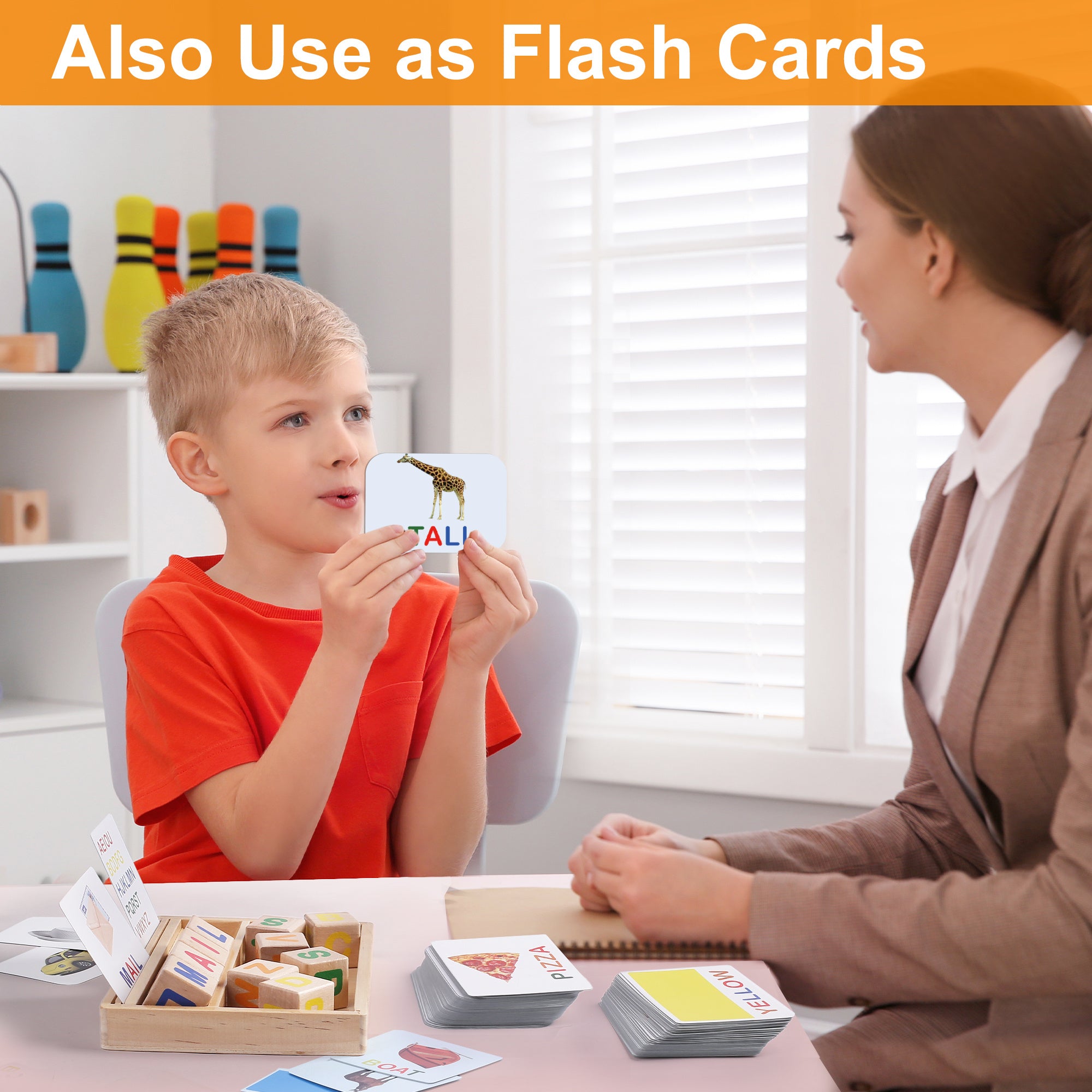 CVC Word Builder Flash Cards Set – Alphabet Letter Blocks Spelling Game 100+ Word Cards for Preschool & Kindergarten Kids Reading Learning Toy