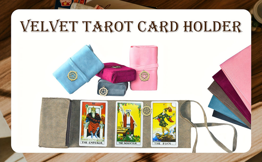 Velvet Tarot Card Storage Bag Set of 5 with Retro Pendant – Drawstring Pouch for Tarot Cards, Crystals, Runes & Oracle Decks, Spiritual Witchcraft Gift for Readers & Collectors