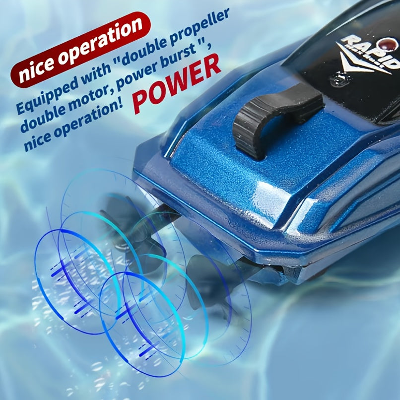 RC Racing Boat Mini High Speed 2.4GHz 4CH Remote Control LED Lights Pool Lake Pond Kids Summer Gift Boys Girls Birthday Christmas Red Blue Green