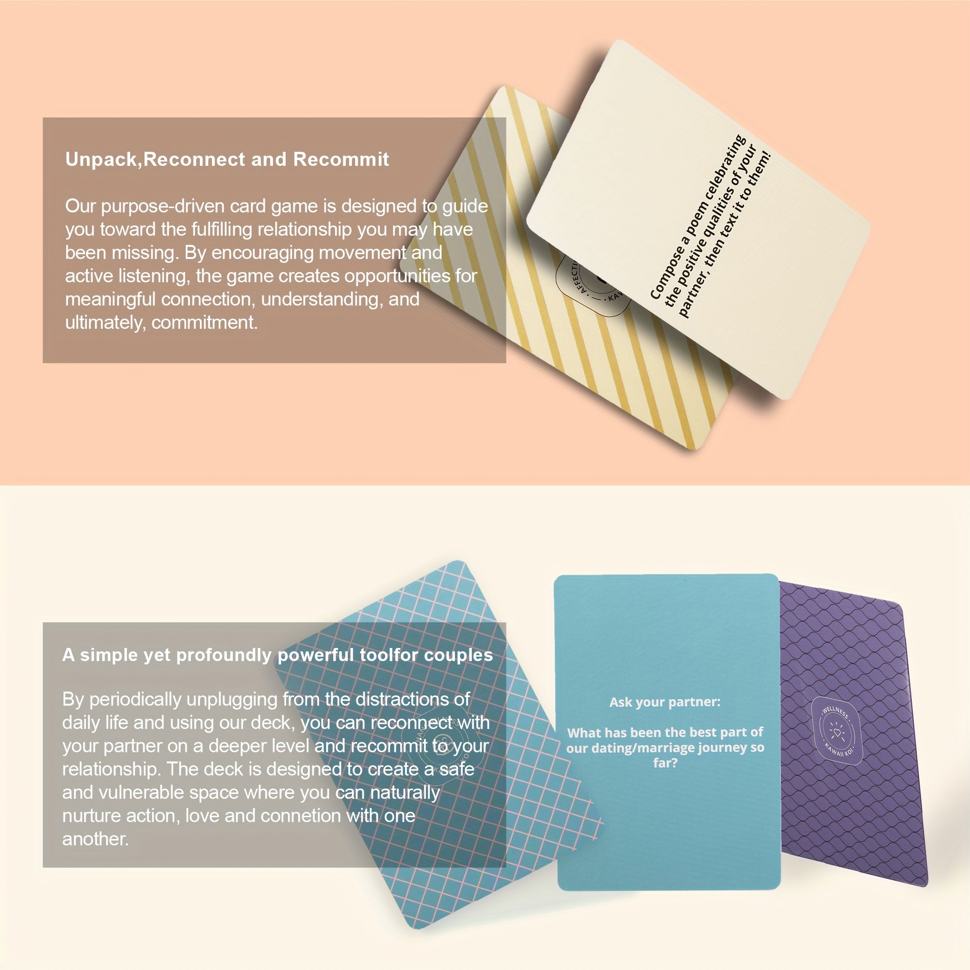 Couples Conversation Starter Card Game 165 Cards Date Night Reconnect Strengthen Bond Romantic Tabletop Game Valentine's Day Wedding Anniversary Gift