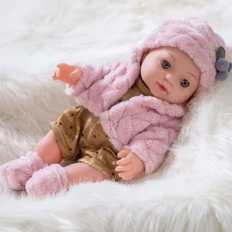 Reborn Baby Doll 12 Inch Lifelike Soft Body Newborn – Realistic Doll with Hat Socks Pacifier Gift for Girls Birthday Christmas Halloween Party Play Ages 3+