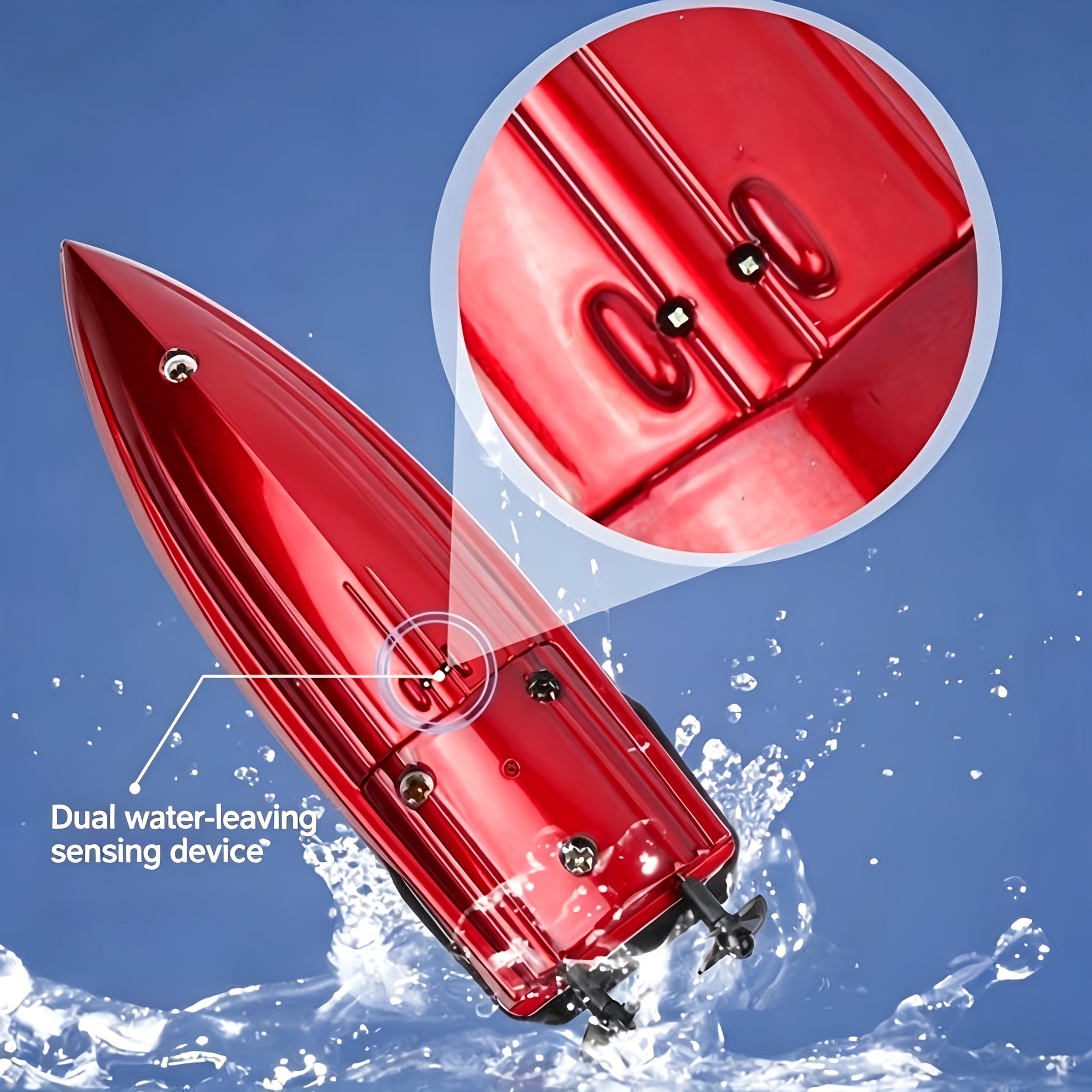 RC Racing Boat Mini High Speed 2.4GHz 4CH Remote Control LED Lights Pool Lake Pond Kids Summer Gift Boys Girls Birthday Christmas Red Blue Green