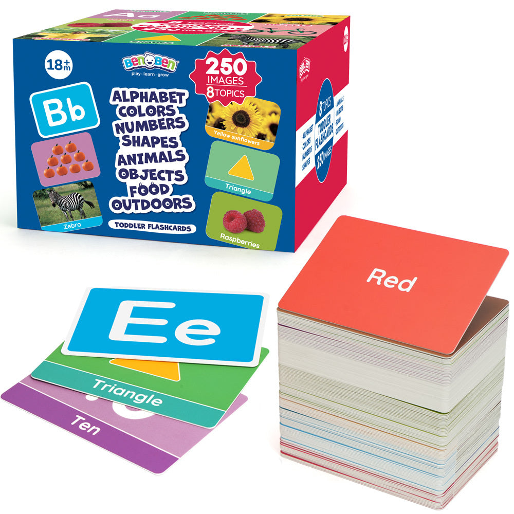 125 Double Sided Toddler Flash Cards - Alphabet Letter Number Color Animal Baby Learning Cards Preschool Educational Activity Set