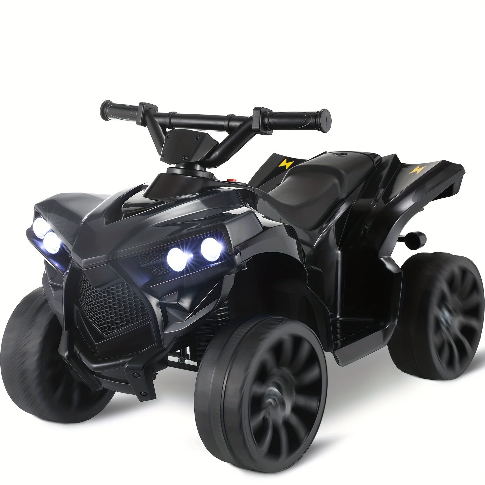 Kids Electric ATV Ride On Quad with Headlights & Pedal Accelerator - All-Terrain Anti-Slip Tires 55LB 1.86 MPH - Birthday Christmas Halloween Gift for Boys Girls Toddlers