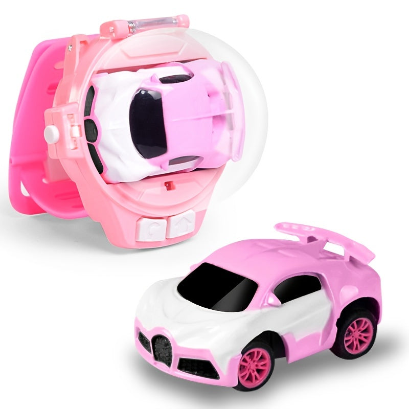 Wearable RC Car Watch Remote Control Mini Electric Metal Racing Car Wrist Watch Controller Kids Boys Girls Christmas Halloween Birthday Gift Cool Gadget Toy