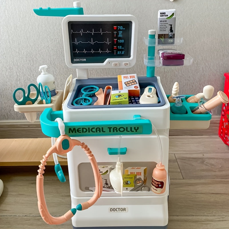 Kids Doctor Kit Pretend Play Medical Station Toy Set with Stethoscope 25-26pcs Boys Girls Ages 3+ Birthday Gift