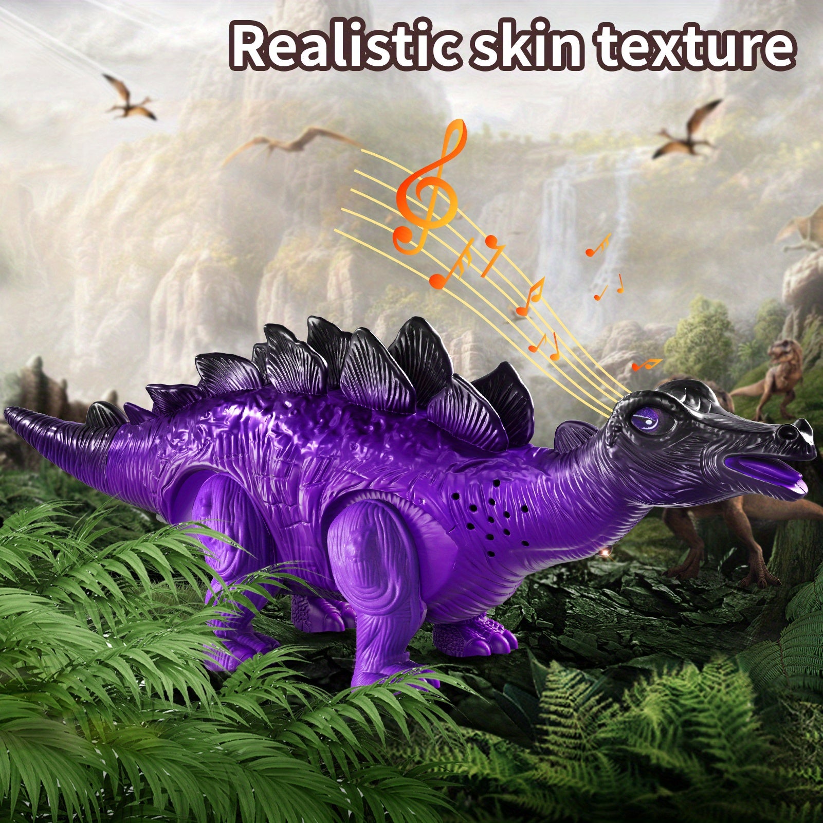 Electric Walking Dinosaur Toy Set 3-Pack with Sound & Light – T-Rex, Brachiosaurus & Stegosaurus Jurassic Dino Figures – Birthday & Christmas Gift for Boys Ages 3-7