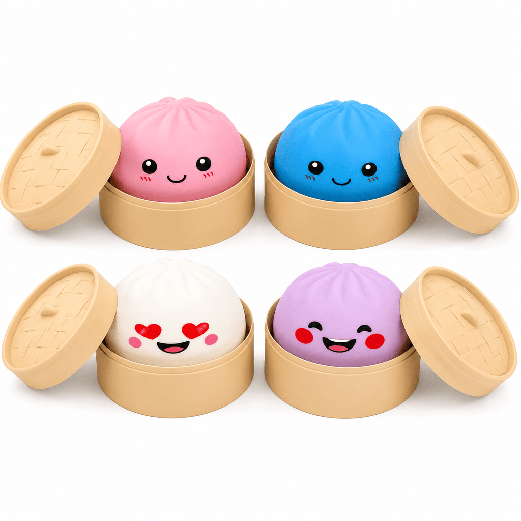 Jumbo Dumpling Squishy Toy 6 Inch Giant Slow Rise Squeeze Ball – Stress Relief Anxiety Fidget Toy for Adults & Teens, Desk Sensory Toy, Birthday Gift Random Color