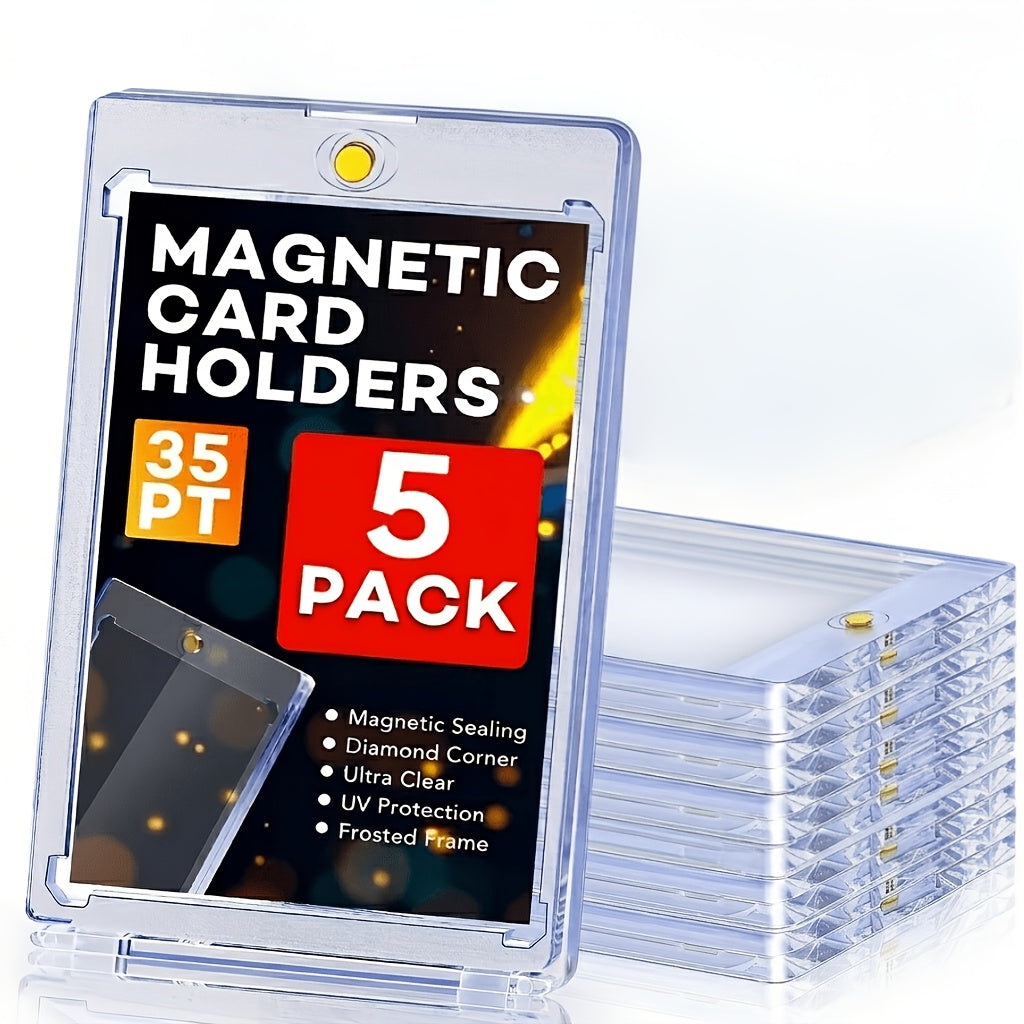 35pt Magnetic One-Touch Card Holders Hard Case for Pokemon Sports Baseball TCG Trading Cards Bulk Pack 5 30 60pcs Collector Gift Christmas Birthday