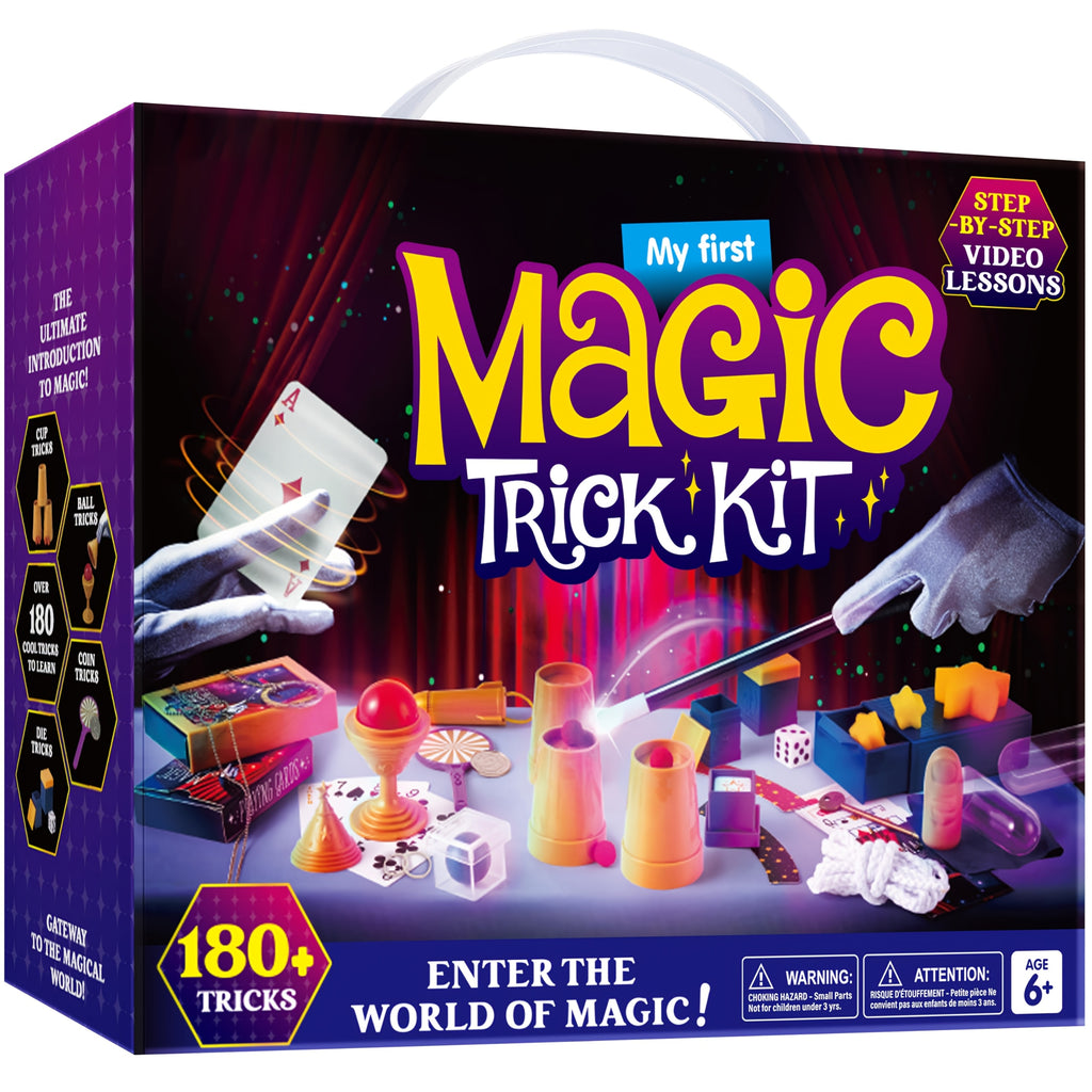 180+ Magic Tricks Kit for Kids – Beginner Magician Set with Video Lessons, Wand, Illusion Cards & Props – STEM Performance Toy – Birthday & Christmas Gift for Boys & Girls Ages 6+