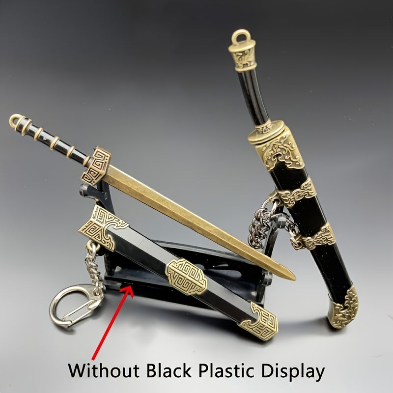 Metal Miniature Sword Set 7pcs with Sheaths Ancient Military Fantasy Pendant Collectible Anime RPG Game Fan Gift for Teens Adults Ages 14+