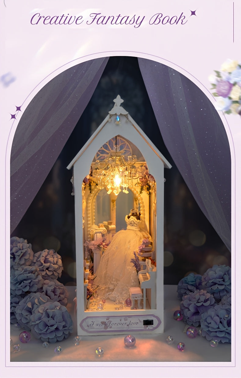 Wedding Dress Shop Miniature Dollhouse DIY Kit – Build Your Own Bridal Boutique with Furniture & Home Decor, Creative Craft Building Set for Teens Adults Ages 14+ Birthday Valentine Gift