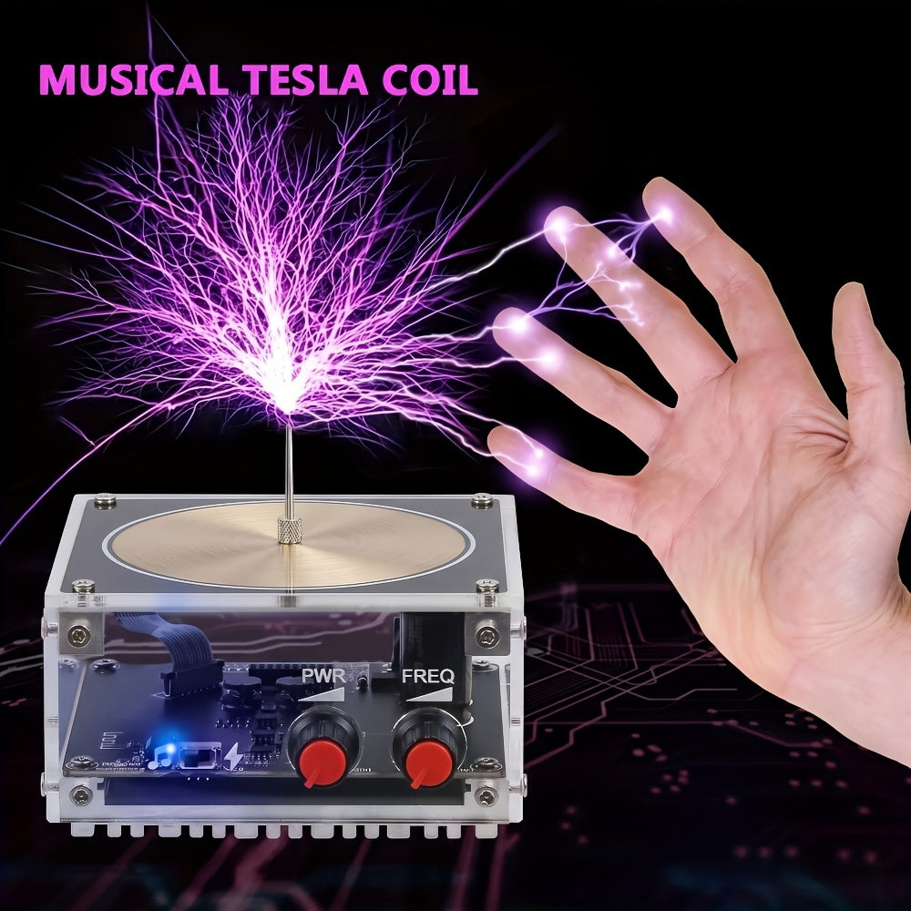 Tesla Coil Music Arc Plasma Loudspeaker – Wireless Transmission Experiment Desktop Model, STEM Science Toy for Teens Adults, Cool Birthday Gift for Boys Ages 15+