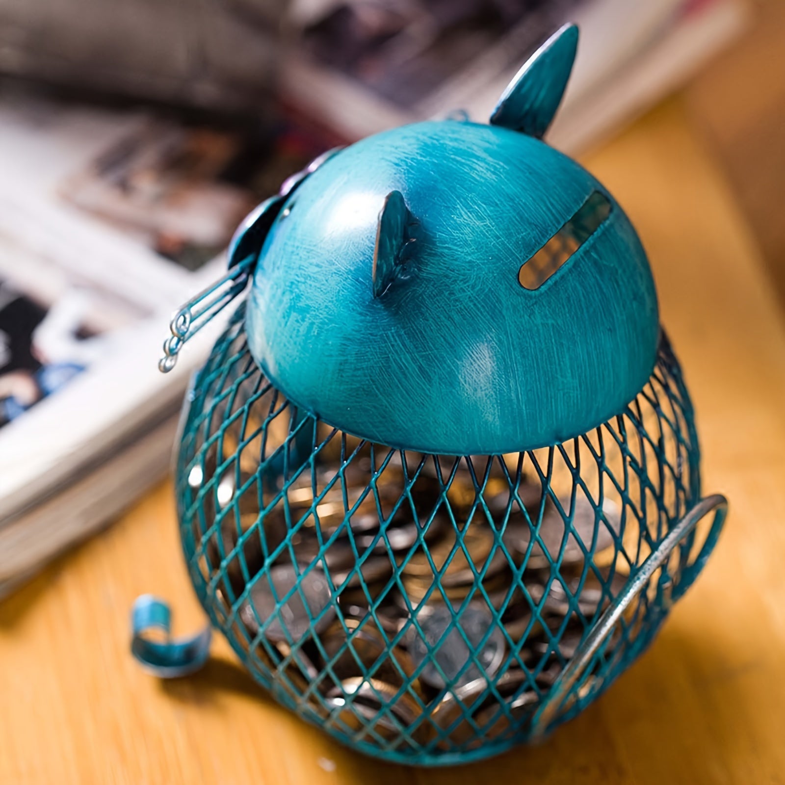 Cute Kitten Cat Coin Piggy Bank with Bottom Lid – Decorative Animal Savings Bank for Cat Lovers, Home Bookshelf Decor, Birthday Christmas Halloween Housewarming Gift