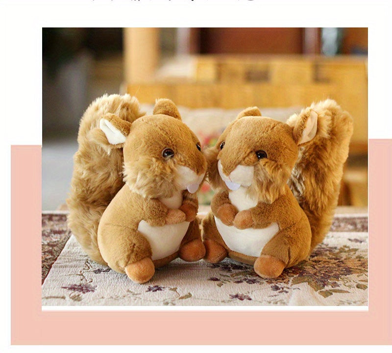 Realistic Squirrel Plush Toy 20cm – Cute Cartoon Squirrel Stuffed Animal Doll, Emotional Companion & Room Decor, Birthday Holiday Gift for Animal Lovers Boys Girls, Easter Valentine’s Day Present