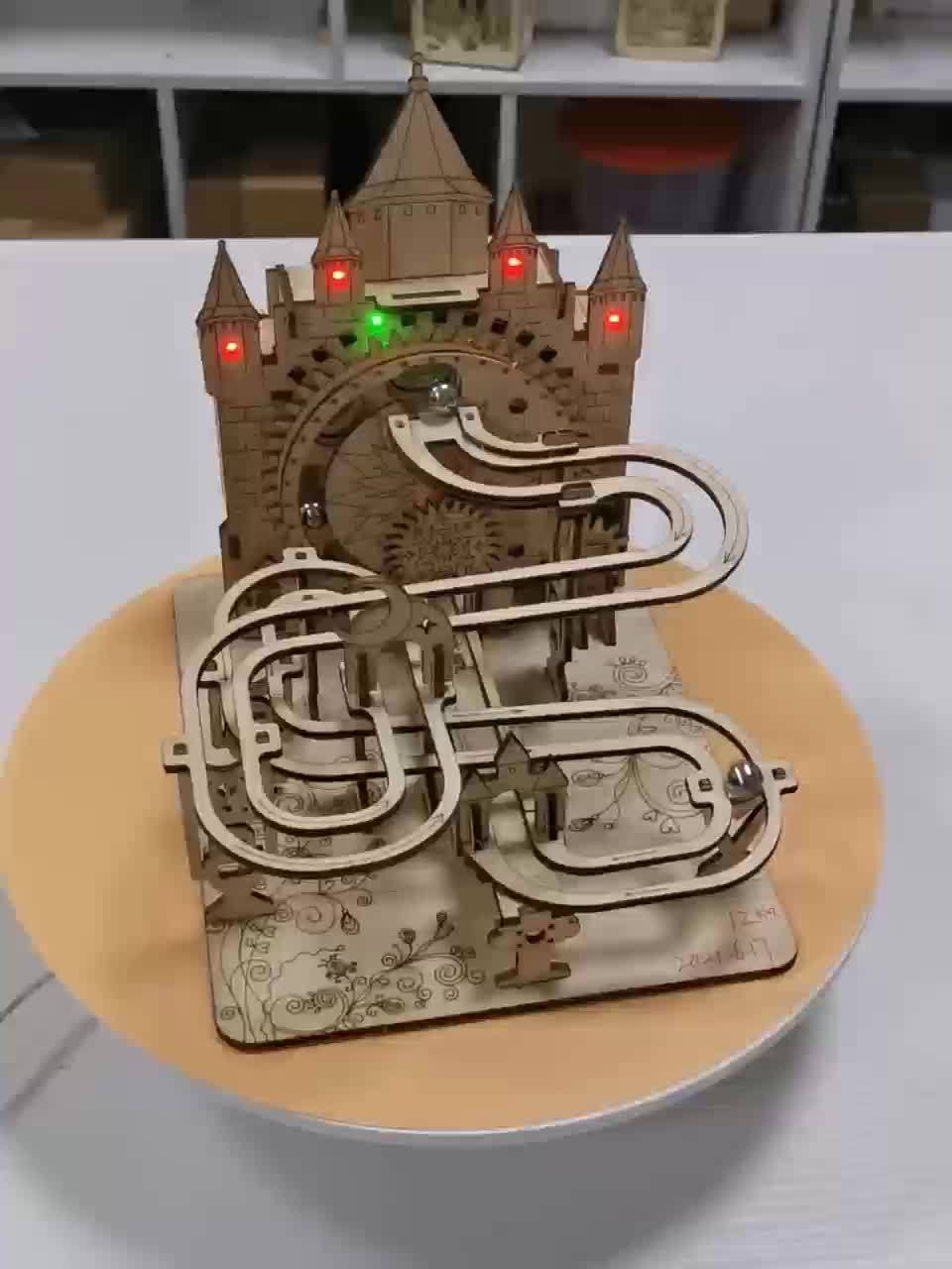 3D Electric Marble Run STEM Construction Set – Handmade Logic Building Toy, Educational Marble Track Kit for Kids, Creative Brain Puzzle Gift