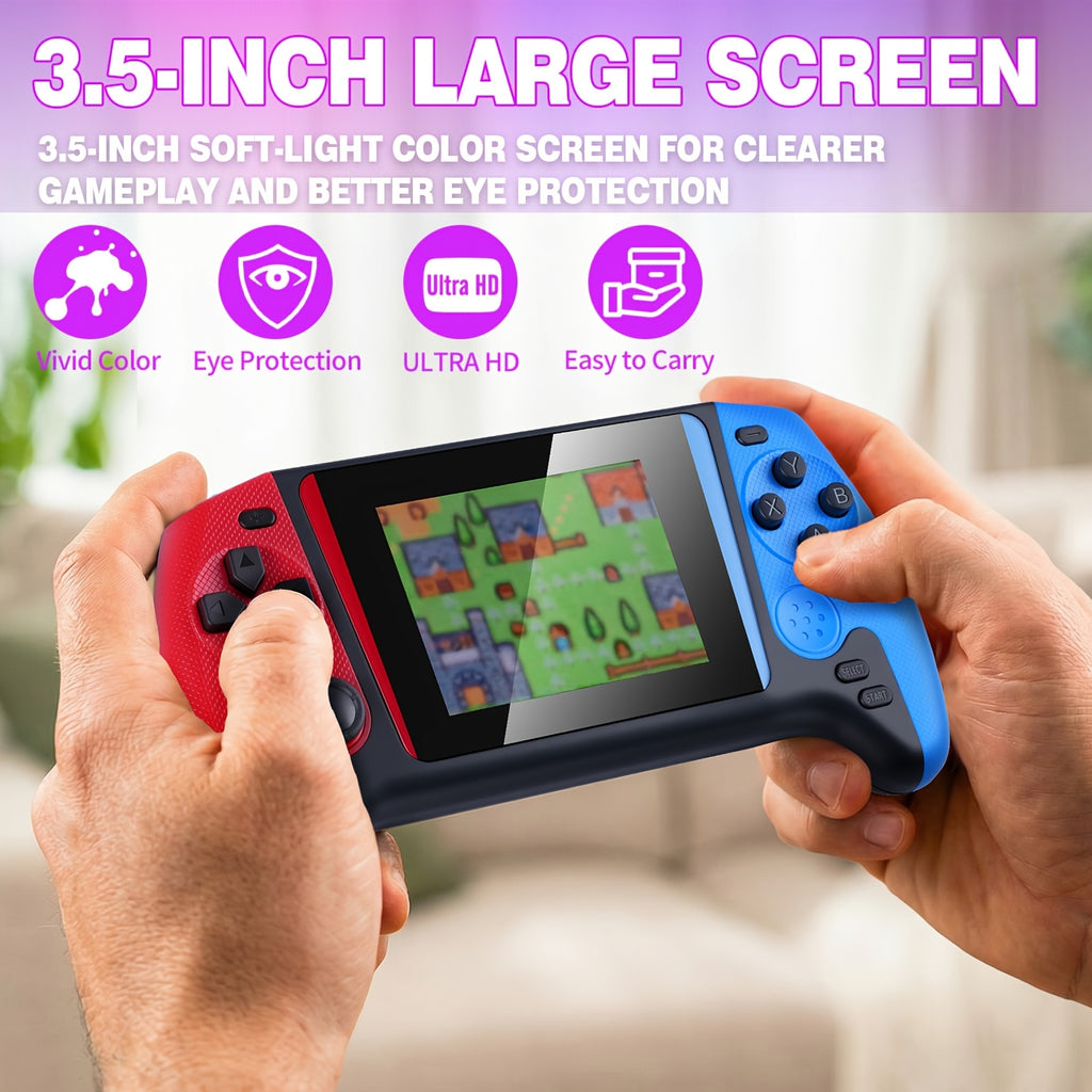 Handheld Game Console 3.5-Inch Screen Classic Mini Retro Gaming System – Single & Dual Player, Built-In Games, Portable Arcade Gift for Kids Boys Girls Adults