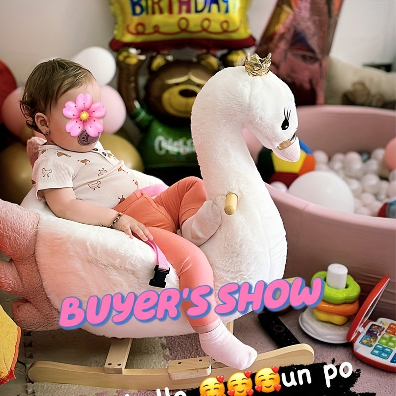 Baby Rocking Horse Toy for Ages 6 Months and Up - Classic White Ride-On Rocker for Indoor Outdoor Use, Early Development Toy, Perfect Birthday Christmas Gift for Babies Toddlers Boys Girls